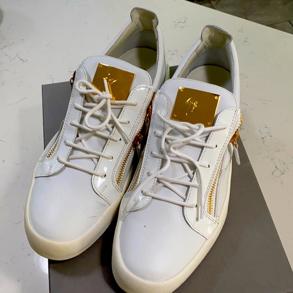 White and Gold Giuseppe Zanotti Sneakers